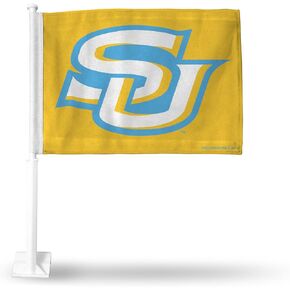 Rico Industries NCAA Rico Industries Southern Jaguars Gold Double Sided Double Sided Car Flag - 16" x 19" - Strong Pole that Hooks Onto Car/Truck/Automobile