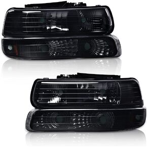 G-PLUS LED DRL Headlights Compatible with 1999-2002 Chevy Silverado/2001-2002 Silverado 1500HD 2500HD/00-06 Tahoe Suburban 1500 2500, bumper Headlamp, 2Pcs Clear (Left+Right) in Kuwait
