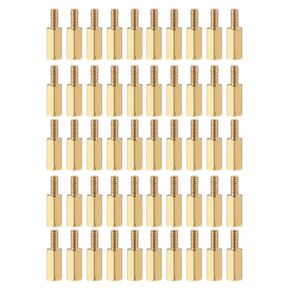 YOKIVE 100 Pcs M2.5 Standoff Screws, Brass Hex PCB Standoffs, Keep Height Consistent, Great for Motherboard (Gold Tone, 10mm+6mm)