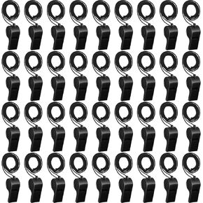 36 Pcs Plastic Whistles with Lanyard lifeguard ref whistle Coaches Sports Whistle Loud Crisp Sports Whistle Emergency Whistle