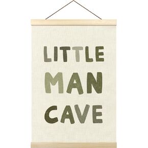 Tzhim Little Man Cave Sign for Boys Poster Hanger Frame, Boy Nursery Decor, Toddler Boy Room Decor, Baby Boy Room Decorations for Nursery Kids Room,Little Boy Wall Art Decor with Wood Frames,12x16in 137