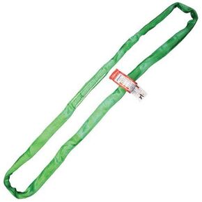 Green Endless 3 Foot Polyester Round Sling | 5,300 lb. Vertical Capacity | 4,200 lb. Choker | 10,600 lb. Basket | 1-3/4" Relaxed Width | Hanes Supply (HSI) Heavy Duty Sling