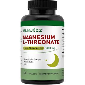 Magnesium L-Threonate Capsules – High Absorption Magnesium Supplement – Bioavailable Form for Rest and Cognitive Function Support – 1,800 mg – 120 Count