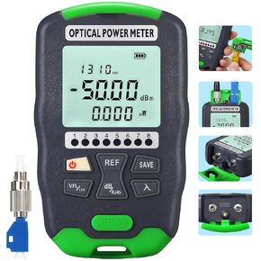 A-D50 Optical Power Meter -50~+26dbm Built-in (OPM&VFL&RJ45) Visual Fault Locator 50KM with RJ45 Network Testing and Fiber Optic Power Meter SC/FC/ST Interface with LC Female Adapter