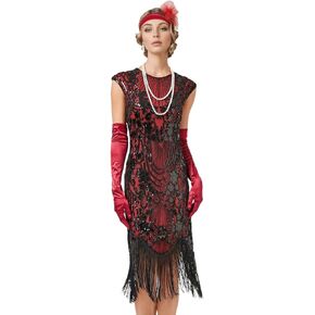 1920s Flapper Dress Sequin Beaded Dress Roaring 20s Gatsby Party Costumes