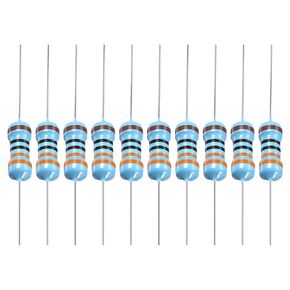 YOKIVE 100 PCS Metal Film Resistors, 200 Ohm Resistor with 1/2W 1% Tolerance, Lead, Good for DIY Electronic Projects (5 Color Bands, 9±1mm)