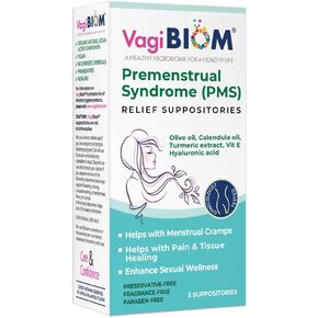 Menstrual Relief Suppositories (5 Suppositories) with Calendula Oil, Cocoa Butter, Turmeric and VIT E That Helps with Period Cramp, Mood Swings. Tissue Healing. USA Made, Vegan, Hormone-Free