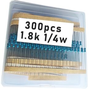 1.8k 1/4W, 1.8k 1/4W, 1.8k ohm, 1.8k 1/4W, 1.8kresistor, 1.8k ohm resistor, 1.8k ohm Metal resistor, 1.8k Metal Film resistors 1/4w(0.25w) 1% tolerance 0.01 MF Metal Film Fixed Resistor 300 pcs