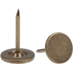 uxcell Upholstery Nails Tacks 11mmx17mm Flat Head Furniture Nails Bronze Tone for Furniture Sofa Headboards, 100 Pcs