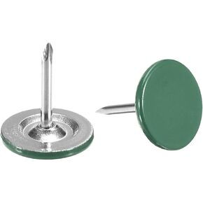 uxcell 100Pcs Upholstery Tacks, 11mmx13mm Flat Head Decorative Furniture Nails Thumb Tack for Furniture Sofa Headboards, Green