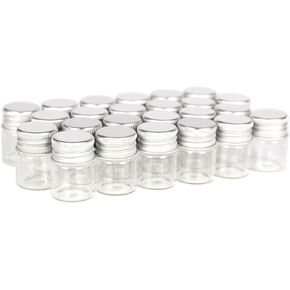 Magic Season Decorative Glass Bottles (24 Pcs w/Aluminum Caps / 0.17 fl oz.)