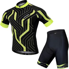 Men's Cycling Jersey and Padded Shorts Set Bike Short Sleeve Shirt Bicycle Clothing