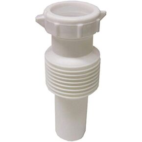 LASCO 03-4319 White Plastic Tubular 1-1/2-Inch Flexible, Extendable, Slip Joint Extension with Nut and Washer