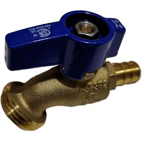 XFITTING 1/2'' Pex B x 3/4'' GHT Garden Valve, Hose Bibb No-Kink, 1 Piece, Blue Handle, 1/2'' Pex B, 3/4'' GHT