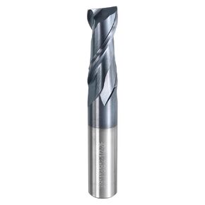 uxcell Carbide Square End Mill, 3/8" Dia AlTiN BN Coated 2 Flutes Milling Bit Cutter, for Hardened Steel Cast Iron Alloy Metal, 3/8" Shank 1" Cut Length 2-1/2" Long HRC50