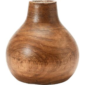 Creative Co-Op Paulownia Wood Vase, Brown