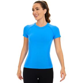 MathCat Seamless Workout Shirts for Women Long Sleeve Yoga Tops Sports Running Shirt Breathable Athletic Top Slim Fit