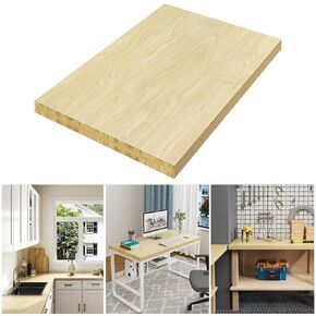 ROOMTEC Butcher Block CounterTop, Birch Solid Wood Countertop for DIY, Kitchen Countertop, Washer Dryer Counter Top, 36"L x 25"W x 1.5" Thick