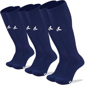 Elite Soccer Socks (3 Pairs) Team Sport Knee High Socks for Youth & Adult