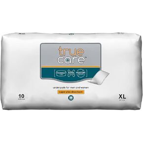 True Care Incontinence Bed Pads for Adults 30x36 - Super Absorbent Disposable Underpads Extra Large Chux Pads XL - 10 Pack, Green