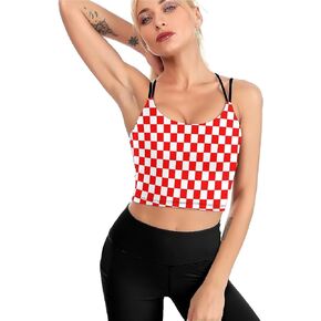 High Impact Sports Bras for Women Longline Padded Workout Running Crop Tops Support Yoga Tank Top