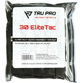EliteTac Overgrips 30-Pack | Extra Tacky | Super Absorbent | Non-Slip