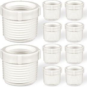 Wenqik 10 Pcs PVC Pipe Fitting 3/4" Male Thread to 1/2"female Thread Reducer Bushing PVC Adapter Pipe Fittings Male to Female Threaded Pipe Sink Drain Adapter for Connecting Pipe