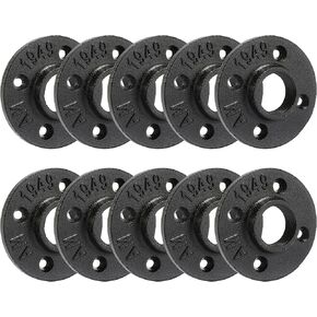 3/4" Heavy Duty Black Floor Flange, Home TZH 4 Pack Malleable iron Pipe Flange for Industrial vintage style, Flanges with Threaded Hole for DIY Project/Furniture/Shelving Decoration(3/4", 4)