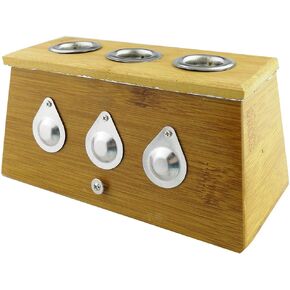 Winterworm® Bamboo Three Hole Healing Box for Moxa Moxibustion Medicine Therapy