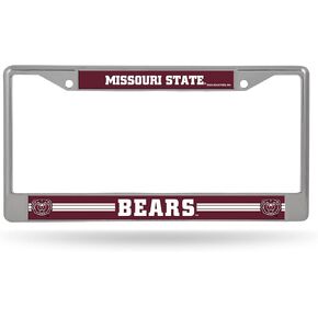 Rico Industries NCAA Missouri State Bears مقاس 12 بوصة × 6 بوصة إطار من الكروم الفضي مع ملصق ملحق للسيارة/الشاحنة/سيارات الدفع الرباعي