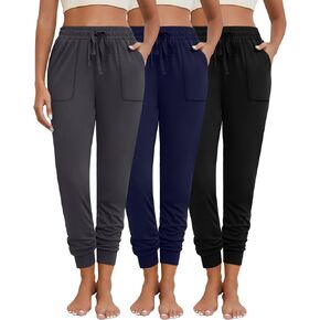 Neer 3 Pack Women's Sweatpants with Pockets, Soft Jogger Pants Lightweight Lounge Athletic Pants for Workout Running Yoga in Saudi Arabia