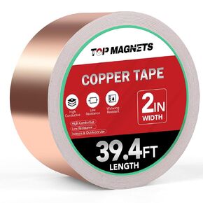 Copper Foil, Copper Tape (1inchX72.2FT), Copper Foil Tape for Stained Glass, Copper Foil Tape for Guitar and EMI Shielding, Soldering, Crafts, Electrical Repairs, Paper Circuits (1Rolls)