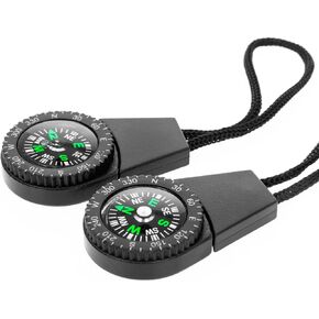 ASR Outdoor 2pk Zipper Pull Mini Pocket Compass Survival Gear Prepper Supplies