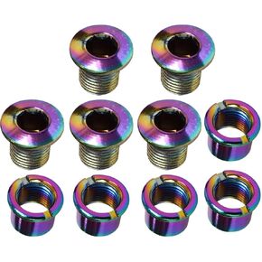 5 pcs Double Chainring Bolts Screws Colorful Disc Crankset Nuts Chainwheel Fit for Road Bike Mountain Bike MTB