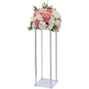 Set of 2 Clear Acrylic Frame, 32'' x 9'' Display Flower Stand Risers Decorative Pedestals Centerpiece for Wedding Event Party Props