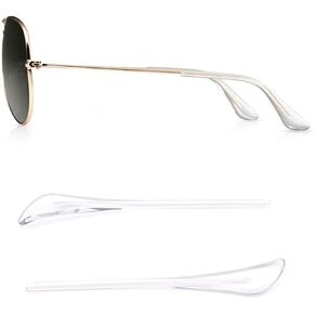 Eyeglass Sunglass Temple End Tips, Glasses Replacement Anti-Slip Ear Socks Tude Sleeve for Round Thin Metal Eyewear Sunglass Frame(Clear)
