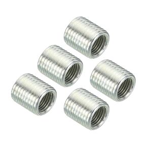 PATIKIL 9/16-18 to M10 Thread Adapters Sleeve Reducing Nut, 5 Pack 15mm Screw Conversion Nut Threaded Tube Coupler Connector Pipe Fitting