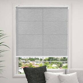 Light Filtering Roller Shades for Indoor Windows Jacquard Fabric UV Protection Pull Down Roll Up Shade for Home Bedroom Living Room Easy to Install(34" W x 72" H, Grey)