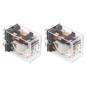 2Pcs Electromagnetic Power Relay, JQX-13FL 2Z, AC 24V Coil, DPDT, 10A 8Pin, with LED Indicator Light (2)