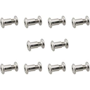 TAODAN 10PCS Nickel Plated Countersunk Head Hex Socket Combination Barrel Nuts M6x8x10mm Used for Leather Wood Furniture Photo Albums Scrapbooks Belt Buckles and Leather Bags