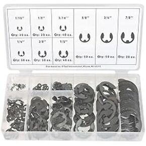 300 PC PIECE ECLIP METAL STEEL E-CLIP FASTENER ASSORTMENT KIT