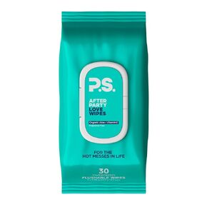 Afterparty Love Wipes - Oversized Adult Flushable Wipes with Organic Aloe, Cucumber Extract, Oat Kernel Extract, & Vitamin E - Vegan, Plant Based, pH Balanced Wipes - 1-Pack of Post-Love Hygiene Wipes
