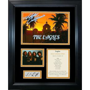 HOFSM.COM Hall of Fame Sports Memorabilia Framed Eagles Hotel California Album Facsimile Laser Engraved Signature Auto 11"x14" Music Photo Sig Collage
