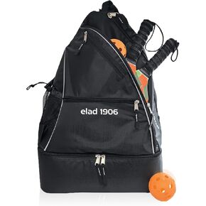 Elad1906 Multi-Compartment Pickleball Bag for Men and Women - Paddle Backpack & Crossbody Sling with Shoe, Towel, Water Bottle Compartments, Fence Hook - Tennis Rackets, Equipment, and Accessories