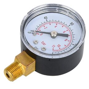 1/8 Inch BSPT Pressure Gauge Stainless Steel Dual Scale Air Pressure Gauge Bottom Connection for Air Oil Water(0-160psi,0-11bar)