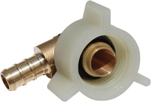 SharkBite 1/2 Inch NPSM Crimp 90 Degree Swivel Adapter Elbow, Brass Plumbing Fitting, PEX Pipe, PE-RT, UC532LFA in Saudi Arabia