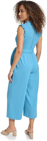 Calvin Klein womens V-neck Jumpsuit With Ruffle Trim in Saudi Arabia