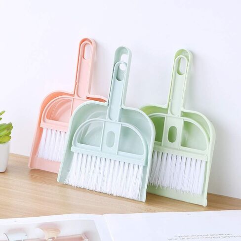 3 Pack Mini Broom and Dustpan Set - Small Dustpan and Brush Set，Mini Dust Pan Tool for Table, Desk, Countertop, Key Board in Kuwait