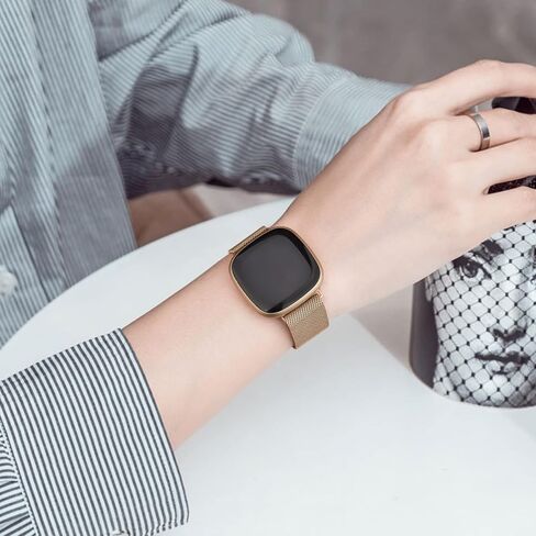 AK Metal Band Compatible with Fitbit Sense 2 / Sense Bands/Fitbit Versa 4 / Versa 3 Bands Women Men, Stainless Steel Mesh Loop Magnetic Replacement Bracelet Strap for Fitbit Sense 2 / Sense/Versa 4 / Versa 3 Smart Watch in Saudi Arabia