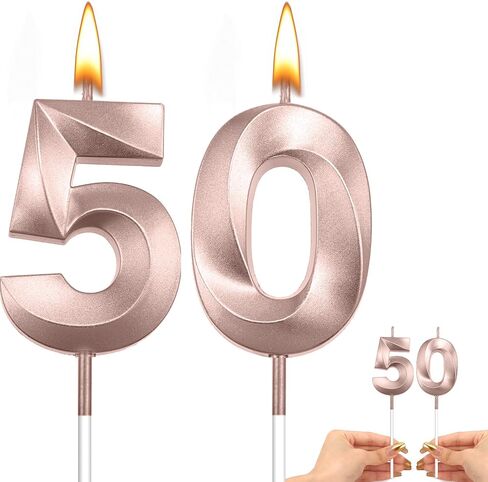 شموع عيد الميلاد الخمسين، زينة كعكة عيد الميلاد الخمسين، زينة كعكة عيد الميلاد الخمسين، شموع رقم 50، شموع كعكة عيد الميلاد، 50 شموع كعكة عيد الميلاد، زينة كعكة عيد الميلاد الخمسين، زينة عيد ميلاد سعيد 50 لها، شموع ذهبية وردية in Kuwait